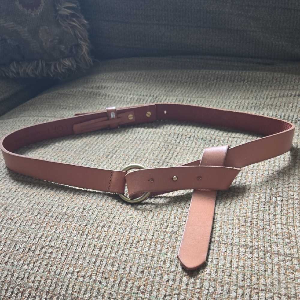 NEW Ann Taylor Loft Brown Leather Belt M L